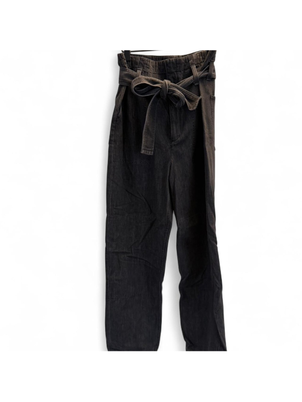 NWT Rag & Bone black/grey high-waisted denim jeans with tie waist Size 27 (origi